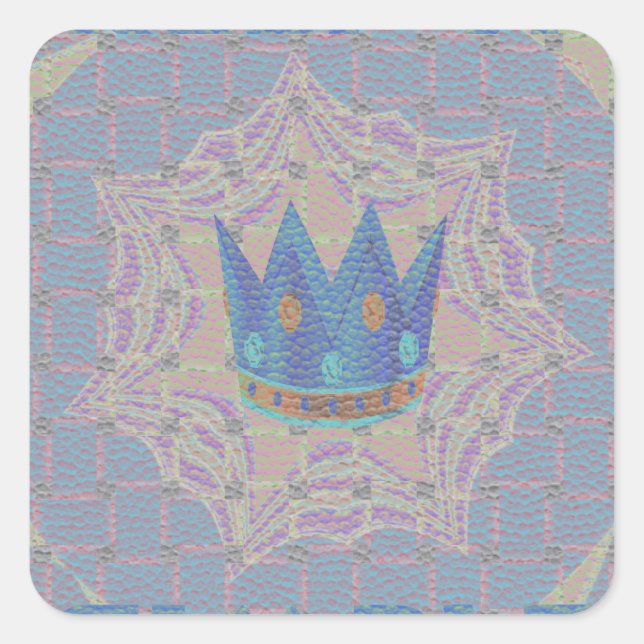 Keep It Simple: Pastel Royal Clarity Pattern Art Square Sticker (Front)