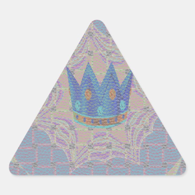 Keep It Simple: Pastel Royal Clarity Pattern Art Triangle Sticker (Front)