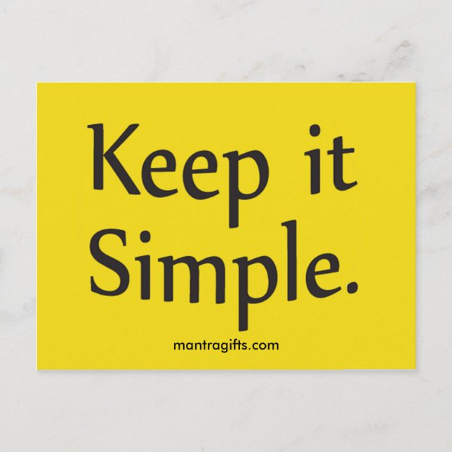Keep it Simple Postcard (Front)