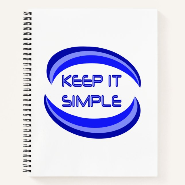 Keep it Simple Recovery Slogan Quote In Blue Noteb Notebook (Front)