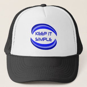 Keep it Simple Recovery Slogan Quote In Blue Trucker Hat