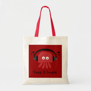Keep It Simple Red DJ Jellyfish Customisable Tote Bag
