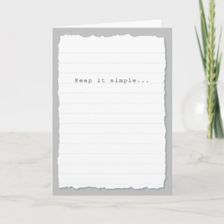 Keep it Simple Sobriety Birthday Card