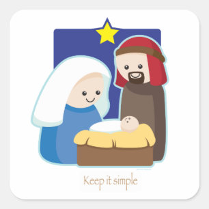 Keep It Simple Square Sticker