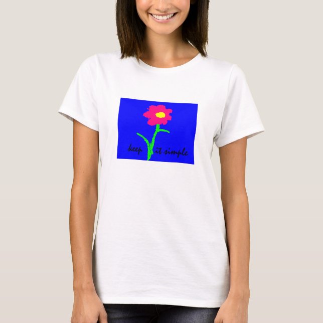 Keep it simple T-shirt with bright colours flower (Front)