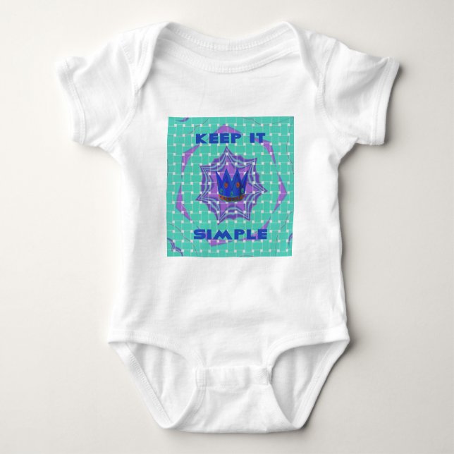 Keep It Simple: The Royal Clarity Pattern Art  Baby Bodysuit (Front)