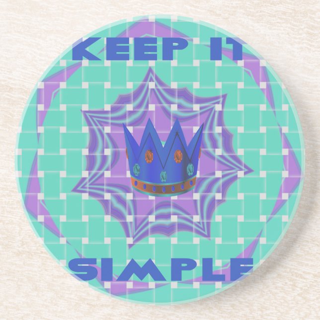 Keep It Simple: The Royal Clarity Pattern Art  Coaster (Front)