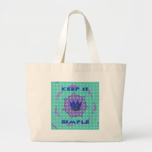 Keep It Simple: The Royal Clarity Pattern Art  Large Tote Bag