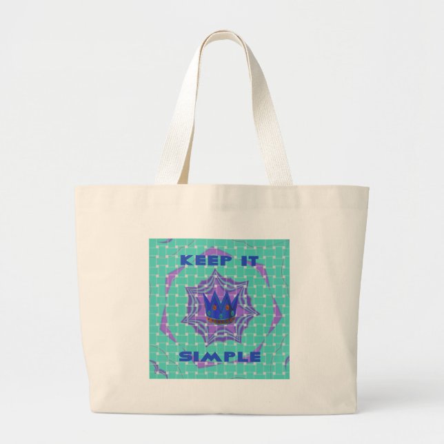 Keep It Simple: The Royal Clarity Pattern Art  Large Tote Bag (Front)