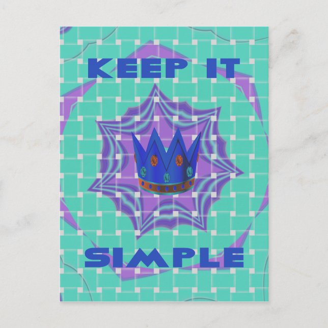 Keep It Simple: The Royal Clarity Pattern Art  Postcard (Front)