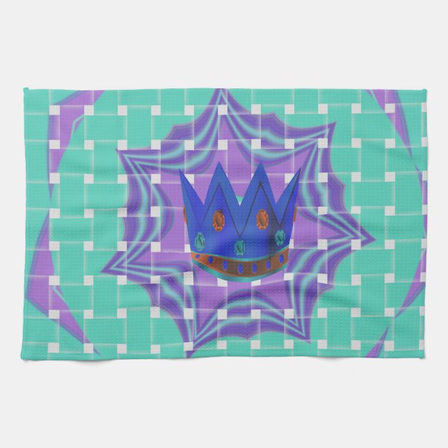 Keep It Simple: The Royal Clarity Pattern Art  Tea Towel (Horizontal)