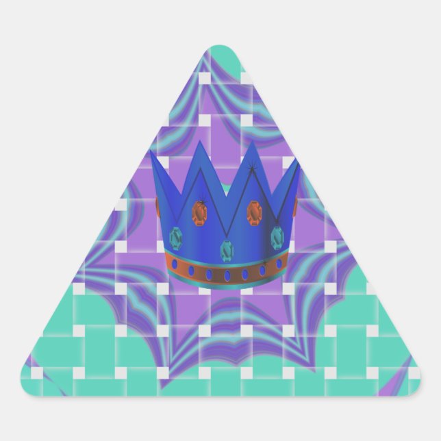Keep It Simple: The Royal Clarity Pattern Art  Triangle Sticker (Front)