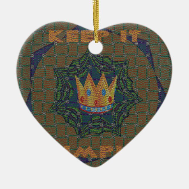 Keep It Simple: The Royal Clarity Pattern Design Ceramic Tree Decoration (Front)