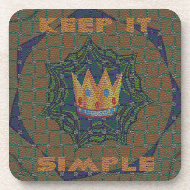 Keep It Simple: The Royal Clarity Pattern Design Coaster (Front)