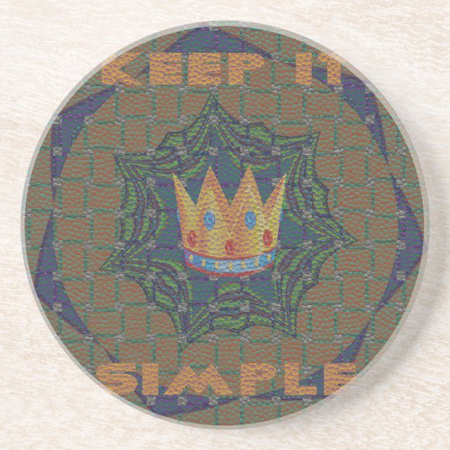 Keep It Simple: The Royal Clarity Pattern Design Coaster (Front)