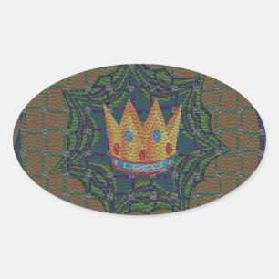 Keep It Simple: The Royal Clarity Pattern Design Oval Sticker