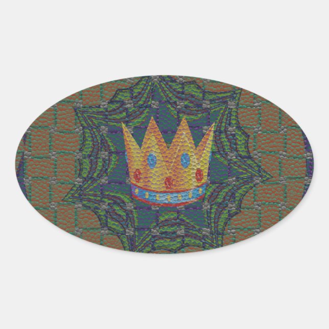 Keep It Simple: The Royal Clarity Pattern Design Oval Sticker (Front)