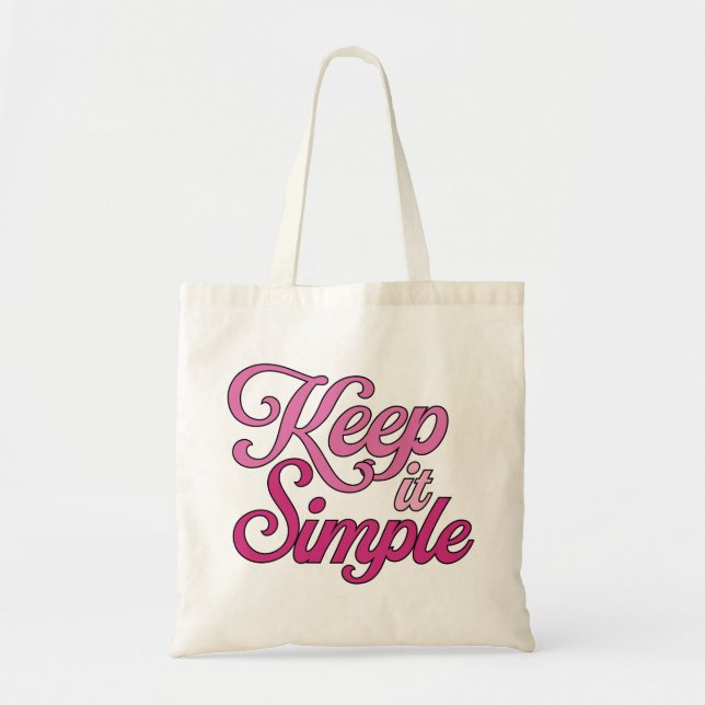 Keep It Simple Tote Bag (Pink) (Front)
