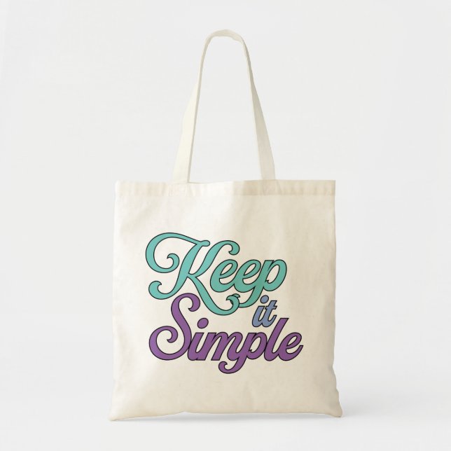 Keep It Simple Tote Bag (Purple) (Front)
