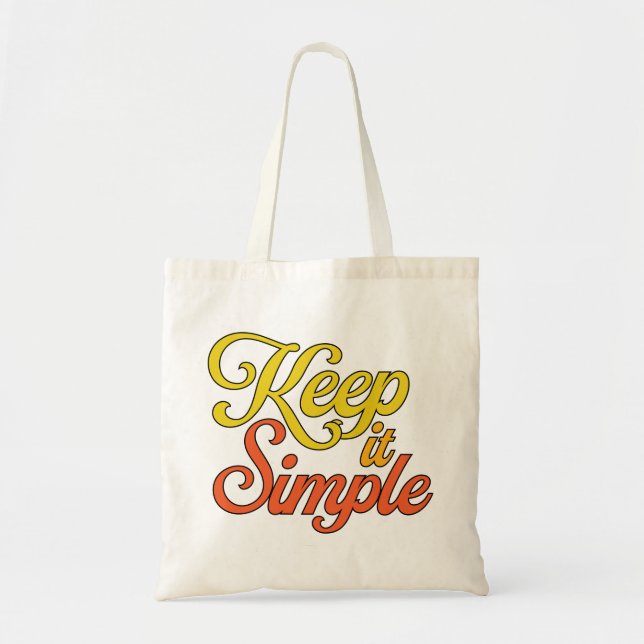 Keep It Simple Tote Bag (Yellow) (Front)