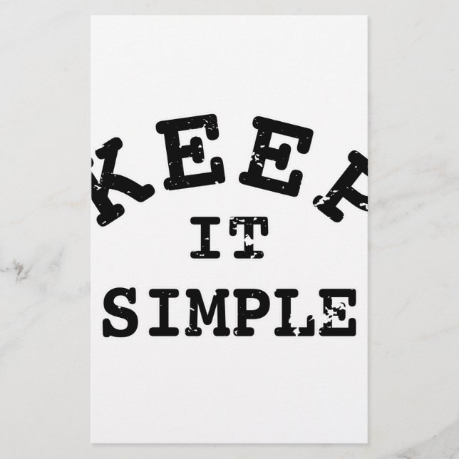 Keep It Simple Typography Stationery (Front)