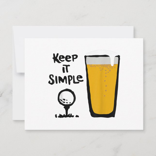 Keep It Simples Funny Golf Beer Invitation (Front)