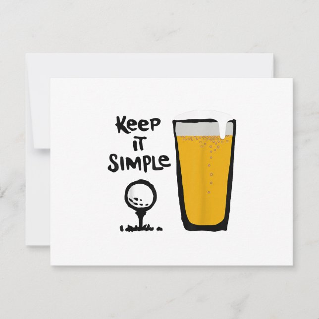 Keep It Simples Funny Golf Beer RSVP Card (Front)