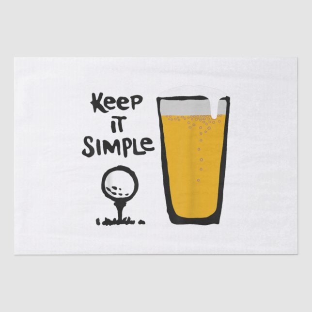 Keep It Simples Funny Golf Beer Tissue Paper (Front)