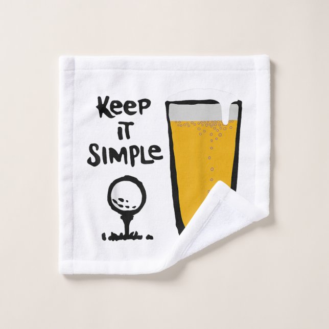 Keep It Simples Funny Golf Beer Wash Cloth (Wash Cloth)