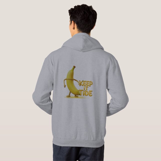 Keep It Tide – Funny Banana Typography Minimalist  Hoodie (Back Full)