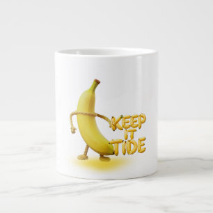Keep It Tide – Funny Banana Typography Minimalist Large Coffee Mug