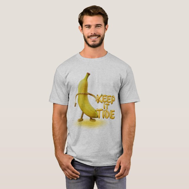 Keep It Tide – Funny Banana Typography Minimalist  T-Shirt (Front Full)