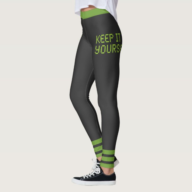 Keep it to yourself Green Stripes Leggings (Left)