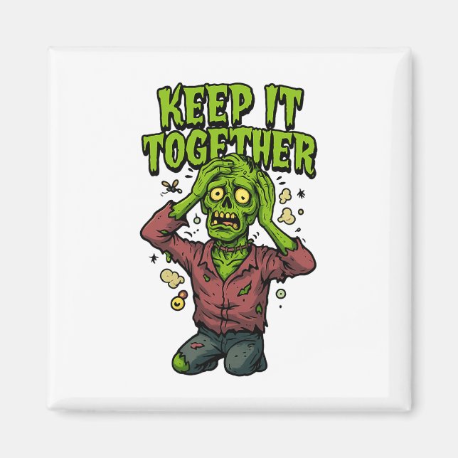 Keep It Together – Funny Zombie Pun Sarcastic  Magnet (Front)