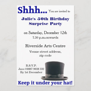 Keep it Under Your Hat Invitation