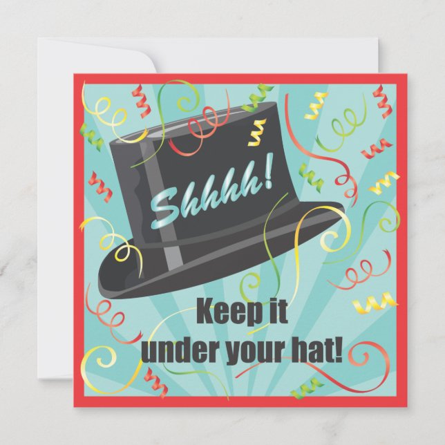 Keep it under your hat Surprise Party Invitation (Front)