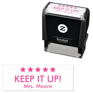 Keep It Up 5 Stars Custom Teacher Self-inking Stamp