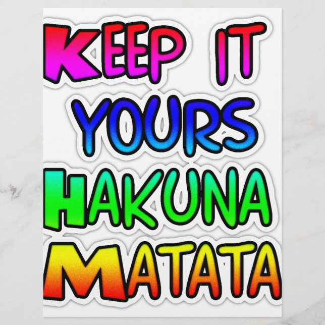 Keep It Yours Hakuna Matata Art Print (Front)