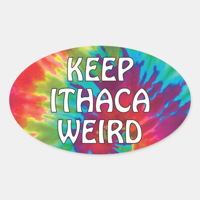 Keep Ithaca Weird Oval Sticker (Front)