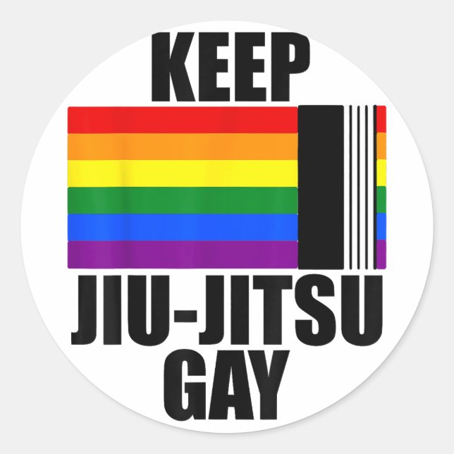 Keep Jiu Jitsu Gay Shirt LGBT Gay Pride Month 2024 Classic Round Sticker (Front)