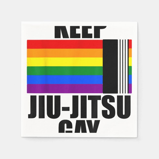 Keep Jiu Jitsu Gay Shirt LGBT Gay Pride Month 2024 Napkin (Front)