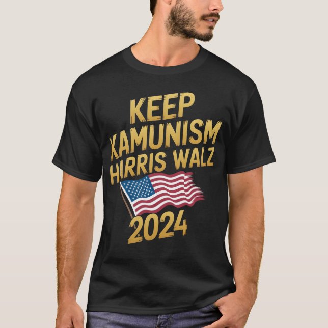 Keep Kamunism  Walz 2024 Show Your Pride boy T-Shirt (Front)