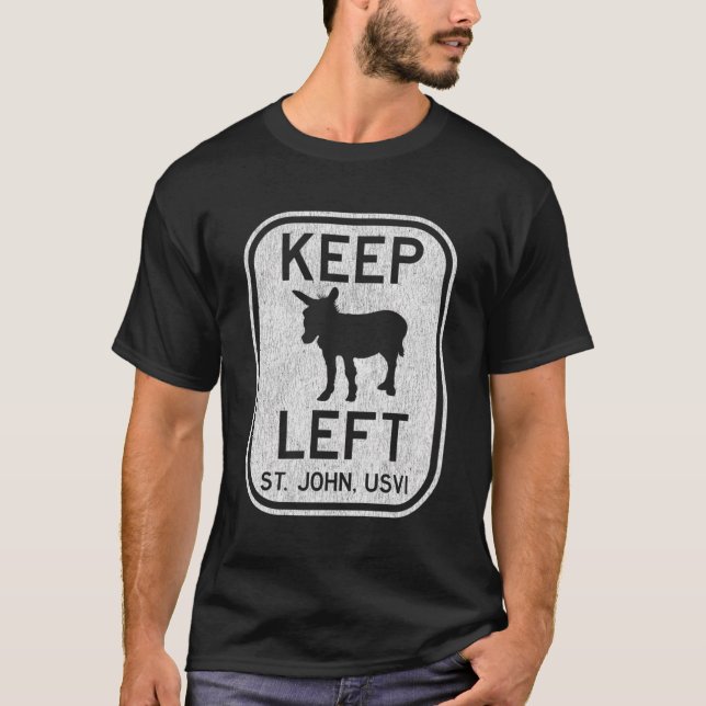Keep Left St John Usvi Donkey Distressed Long Slee T-Shirt (Front)