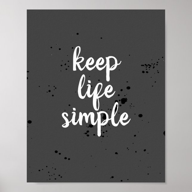 keep life simple quote  poster typography (Front)