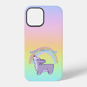 "Keep Lookin' Up!" Corgi Rainbow iPhone 12 Case
