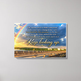 Keep Looking Up Christian Inspirational Canvas Art