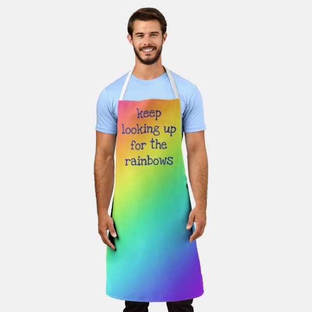 "Keep Looking Up for the Rainbows" Apron (Worn)