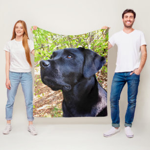 Keep Looking Up - Labrador Retriever - Black Lab Fleece Blanket