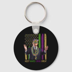 Keep Mardi Gras Great Funny Trump Mardi Gras 2020 Key Ring