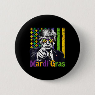 Keep Mardi Gras Great Funny Trump Mardi Gras 2025  6 Cm Round Badge